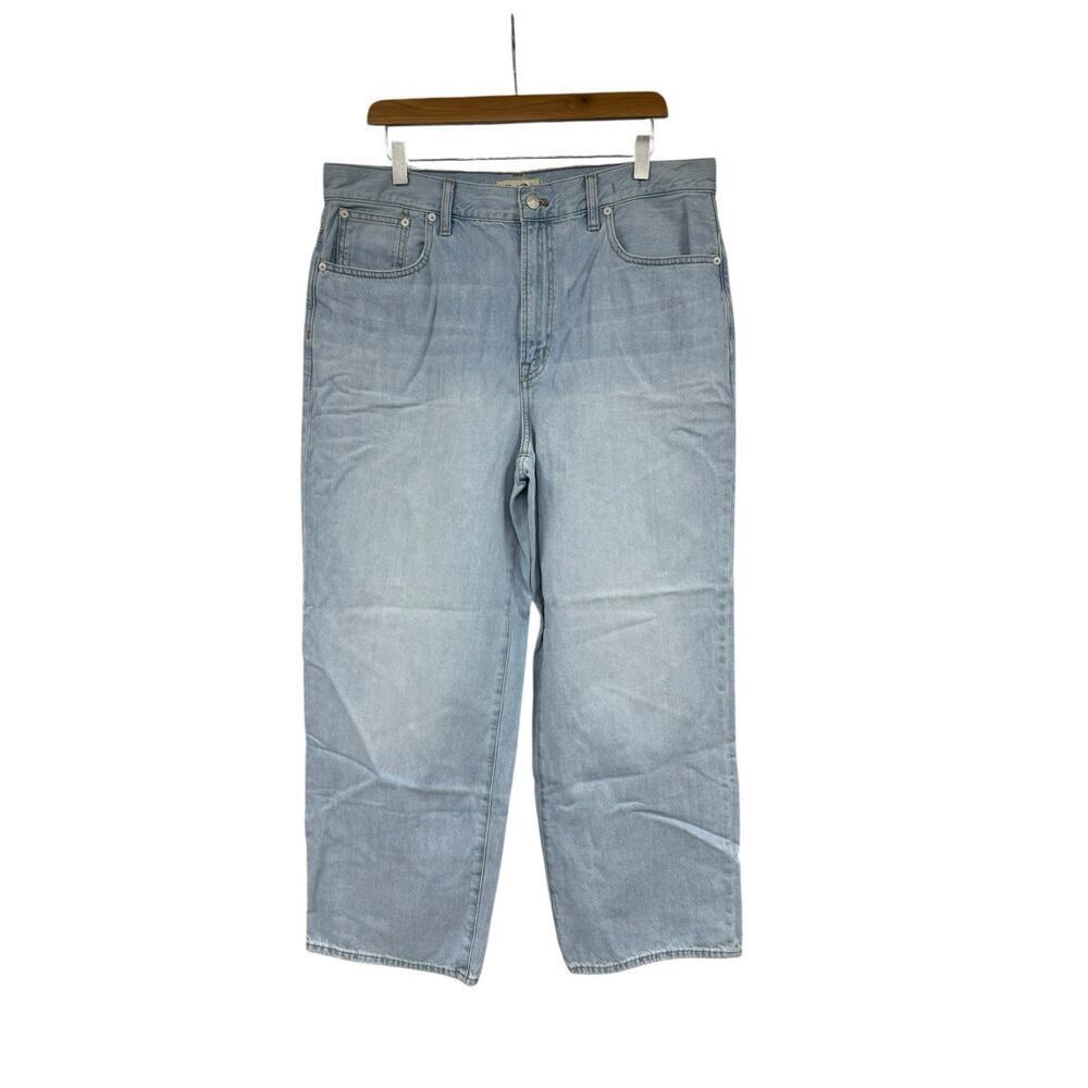 Madewell Jeans Womens 32 Tall Blue Wide Leg Perfect Vintage Light Wash Denim